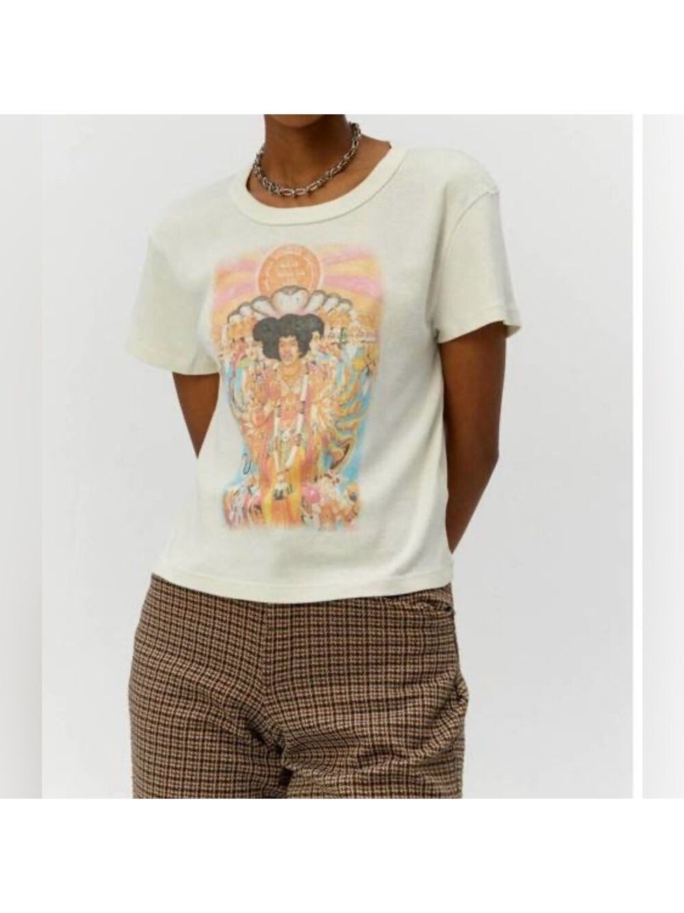 DayDreamer Jimi Hendrix Bold Love Band Tee Cropped Made In USA Shirt NWT L